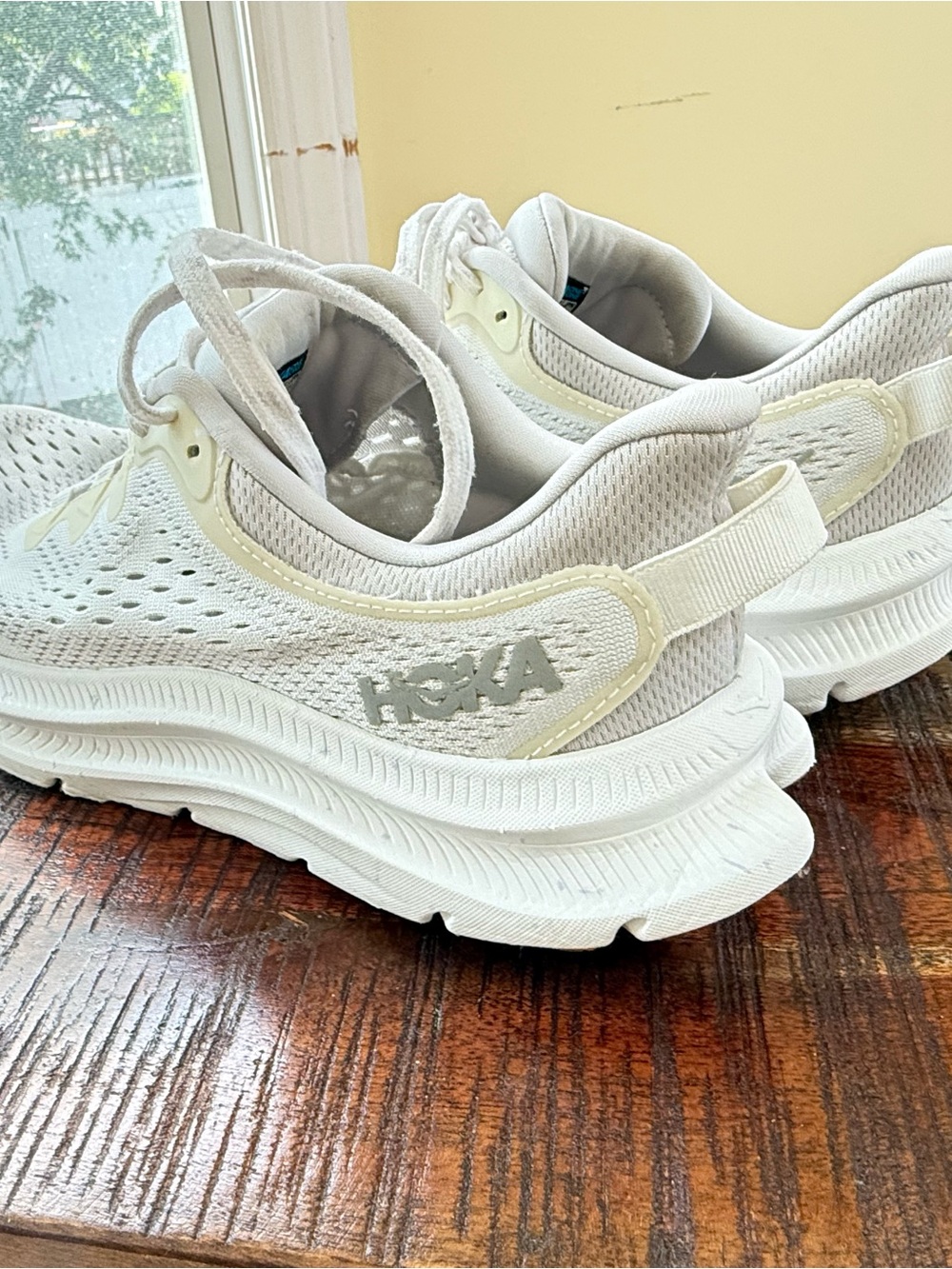 Hoka Kawana Women's White and Cream Lightweight Running walking Sneakers - Picture 6 of 8